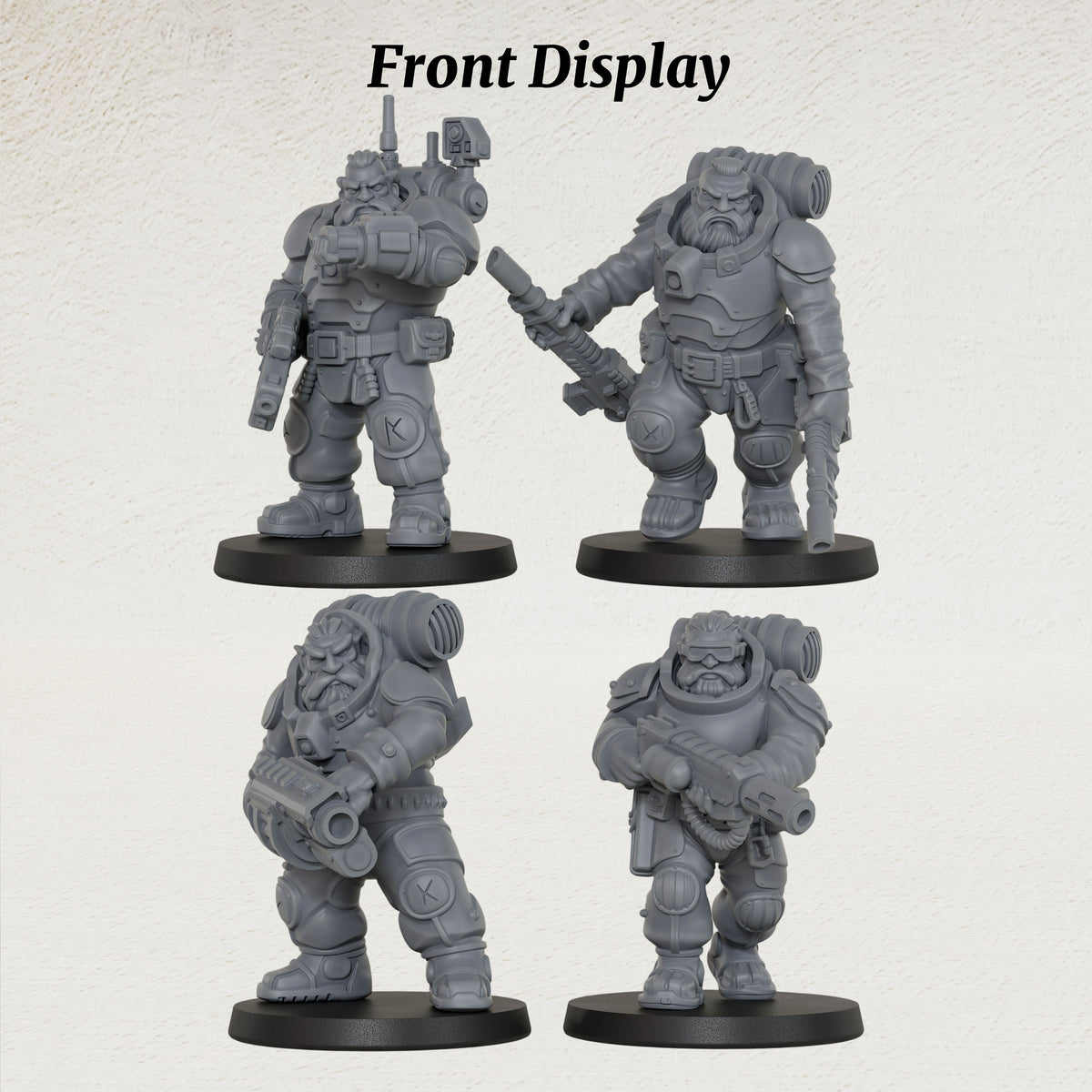 AS1055 Space Dwarves Infantry Resin Model Set, Sci-Fi Dwarf Trooper Miniatures, Unpainted Wargame Minis, Collectible Display Figures, Ideal Gift for Tabletop Wargaming Enthusiasts