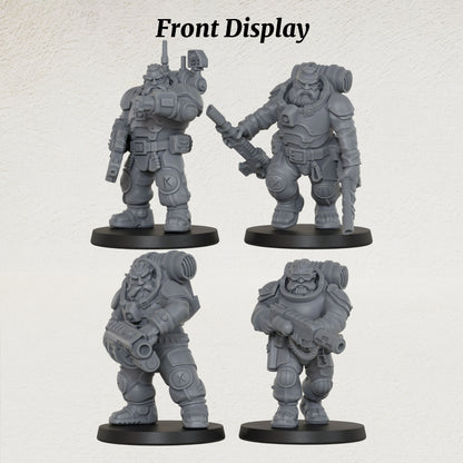 AS1055 Space Dwarves Infantry Resin Model Set, Sci-Fi Dwarf Trooper Miniatures, Unpainted Wargame Minis, Collectible Display Figures, Ideal Gift for Tabletop Wargaming Enthusiasts