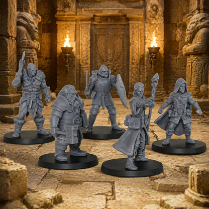AS1057 Fantasy Adventurer Resin Model Set, D&D Party Hero Miniatures, Unpainted RPG Minis, Collectible Display Figures, Perfect Gift for Tabletop RPG Fans