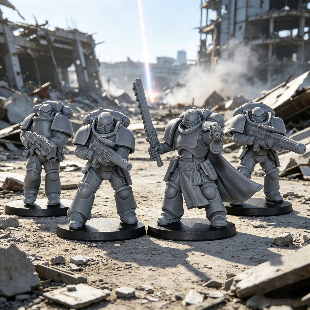 AS1058 Sci-Fi Strike Team Resin Model Set, Heavy Armored Space Warrior Miniatures, Unpainted Wargame Minis, Collectible Display Figures, Perfect Gift for Tabletop Wargaming Fans