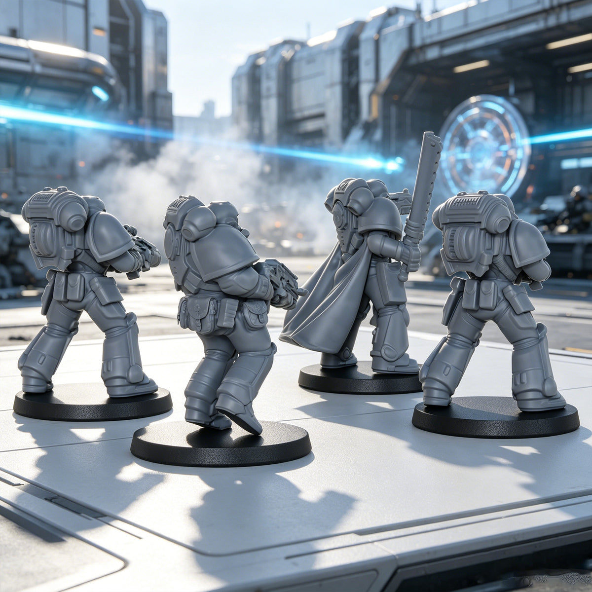 AS1058 Sci-Fi Strike Team Resin Model Set, Heavy Armored Space Warrior Miniatures, Unpainted Wargame Minis, Collectible Display Figures, Perfect Gift for Tabletop Wargaming Fans