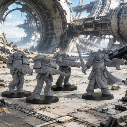 AS1058 Sci-Fi Strike Team Resin Model Set, Heavy Armored Space Warrior Miniatures, Unpainted Wargame Minis, Collectible Display Figures, Perfect Gift for Tabletop Wargaming Fans