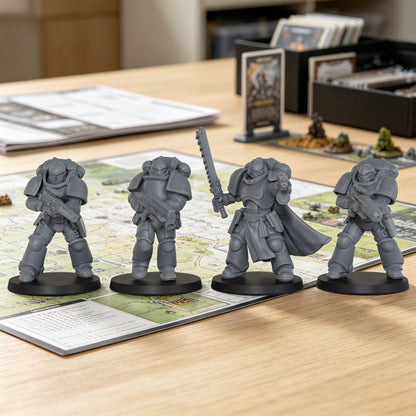 AS1058 Sci-Fi Strike Team Resin Model Set, Heavy Armored Space Warrior Miniatures, Unpainted Wargame Minis, Collectible Display Figures, Perfect Gift for Tabletop Wargaming Fans