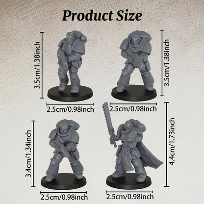 AS1058 Sci-Fi Strike Team Resin Model Set, Heavy Armored Space Warrior Miniatures, Unpainted Wargame Minis, Collectible Display Figures, Perfect Gift for Tabletop Wargaming Fans