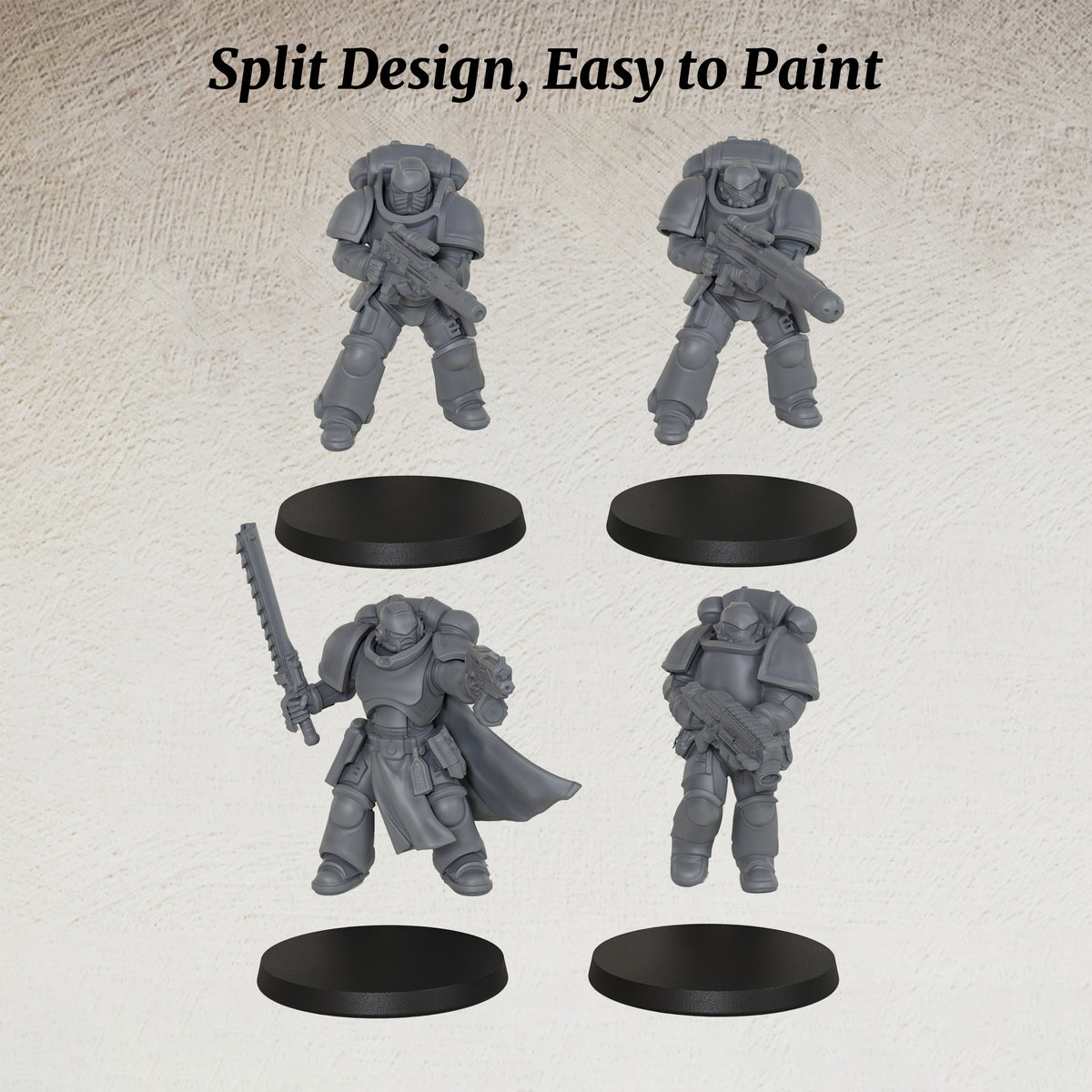 AS1058 Sci-Fi Strike Team Resin Model Set, Heavy Armored Space Warrior Miniatures, Unpainted Wargame Minis, Collectible Display Figures, Perfect Gift for Tabletop Wargaming Fans