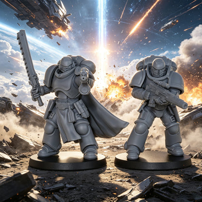 AS1058 Sci-Fi Strike Team Resin Model Set, Heavy Armored Space Warrior Miniatures, Unpainted Wargame Minis, Collectible Display Figures, Perfect Gift for Tabletop Wargaming Fans