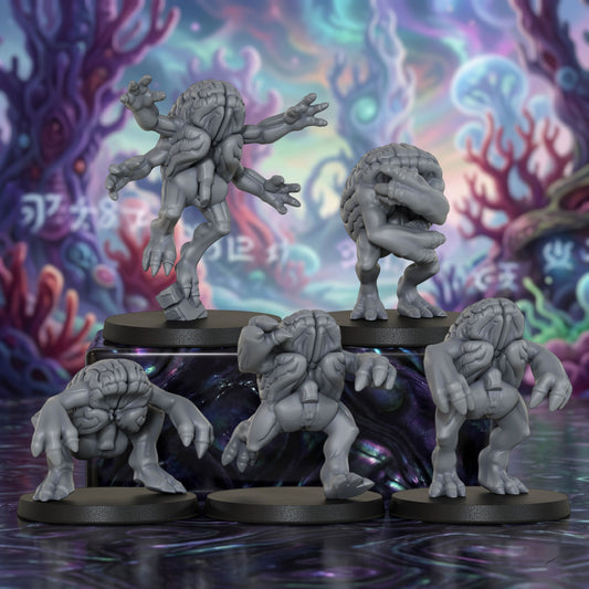AS1061 Brain Fiend Resin Model Set, Brain Monster Aberration Miniatures, Unpainted D&D Minis, Collectible Display Figures, Perfect Gift for Tabletop RPG Fans