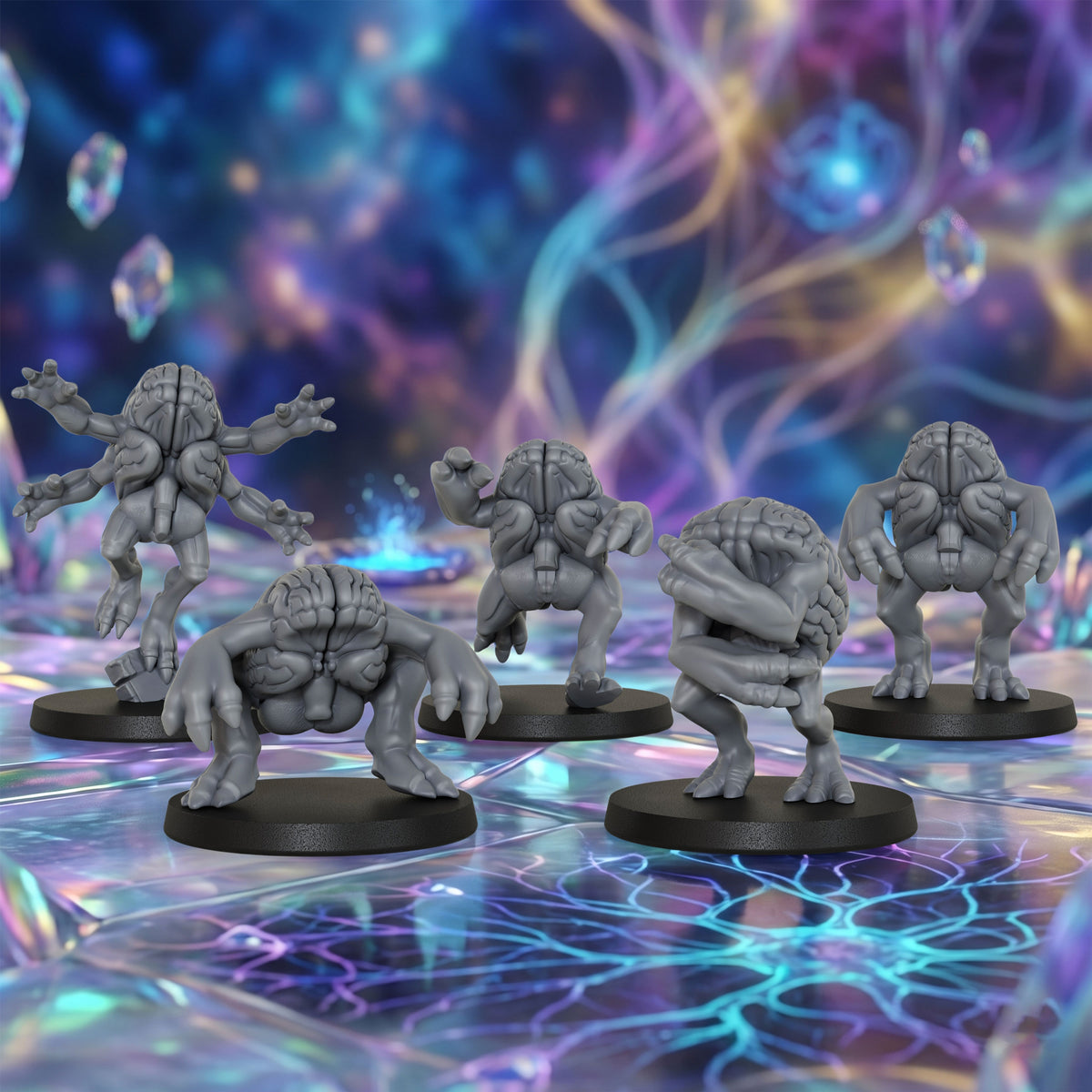 AS1061 Brain Fiend Resin Model Set, Brain Monster Aberration Miniatures, Unpainted D&D Minis, Collectible Display Figures, Perfect Gift for Tabletop RPG Fans