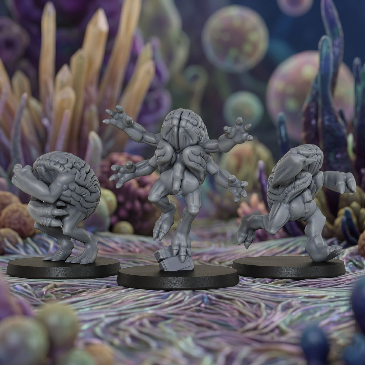 AS1061 Brain Fiend Resin Model Set, Brain Monster Aberration Miniatures, Unpainted D&D Minis, Collectible Display Figures, Perfect Gift for Tabletop RPG Fans