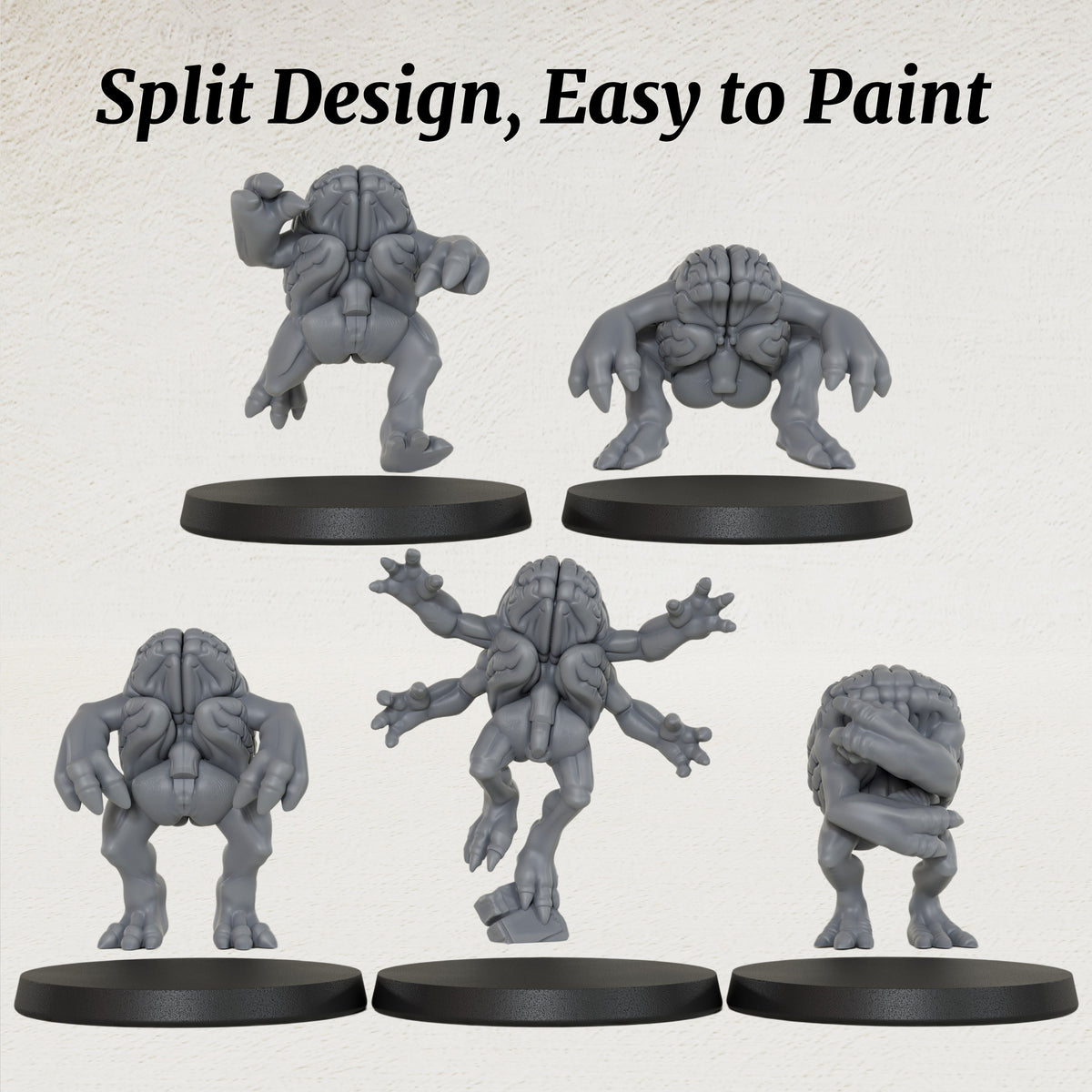 AS1061 Brain Fiend Resin Model Set, Brain Monster Aberration Miniatures, Unpainted D&D Minis, Collectible Display Figures, Perfect Gift for Tabletop RPG Fans