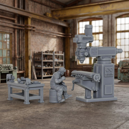 AS1064 Workshop Equipment Resin Model Set, Industrial Workshop Terrain Miniatures, Unpainted Wargame Scenery, Collectible Display Figures, Perfect Gift for Tabletop Hobbyists