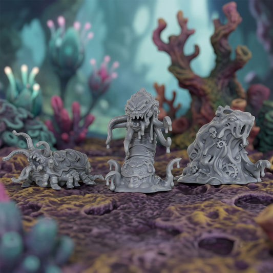 AS1066 Slimes Resin Model Set, Ooze Slime Monster Miniatures, Unpainted D&D Minis, Collectible Display Figures, Perfect Gift for Tabletop RPG Fans