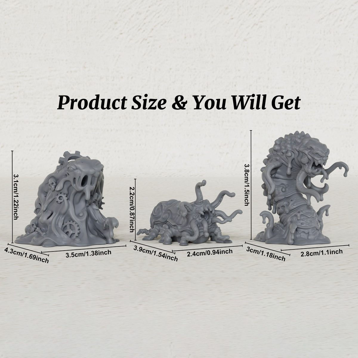 AS1066 Slimes Resin Model Set, Ooze Slime Monster Miniatures, Unpainted D&D Minis, Collectible Display Figures, Perfect Gift for Tabletop RPG Fans