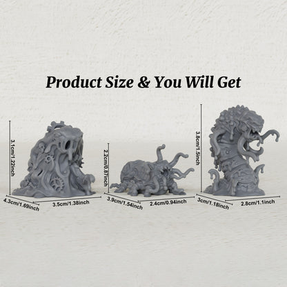 AS1066 Slimes Resin Model Set, Ooze Slime Monster Miniatures, Unpainted D&D Minis, Collectible Display Figures, Perfect Gift for Tabletop RPG Fans