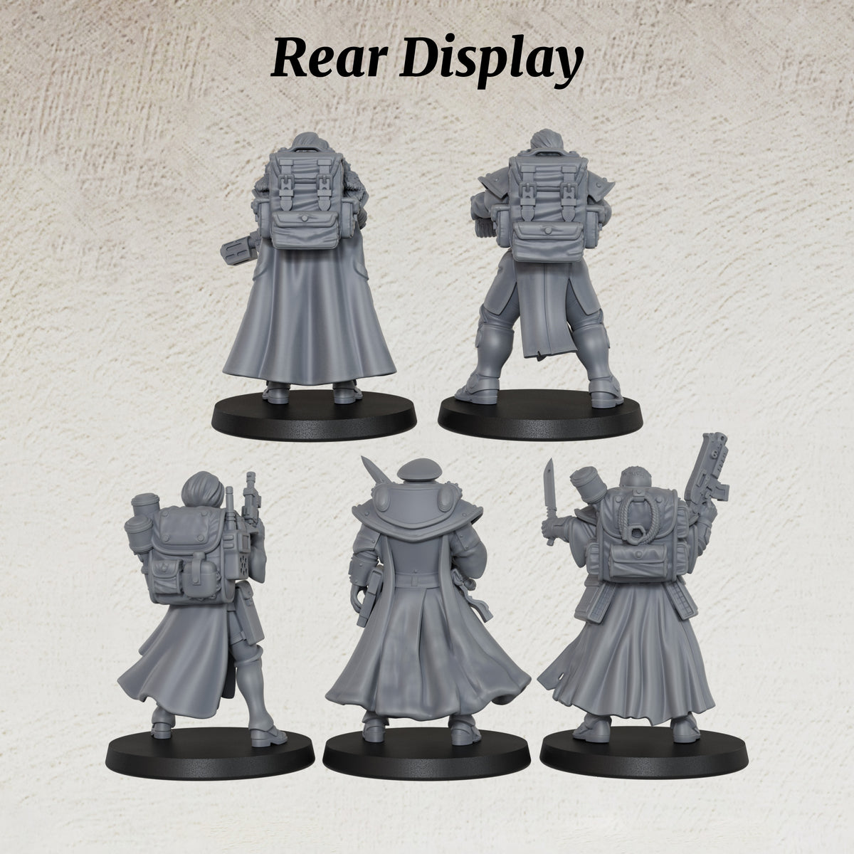 AS1068 Order of Judgement Miniatures, Sci-Fi Imperial Officers & Command Squad, Unpainted Resin Wargame Minis