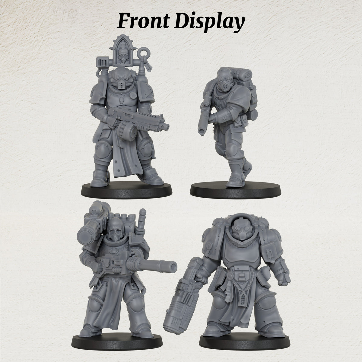 AS1069 Sci-Fi Heavy Infantry Miniature Squad, Armored Space Warriors, Unpainted Resin Wargame Minis