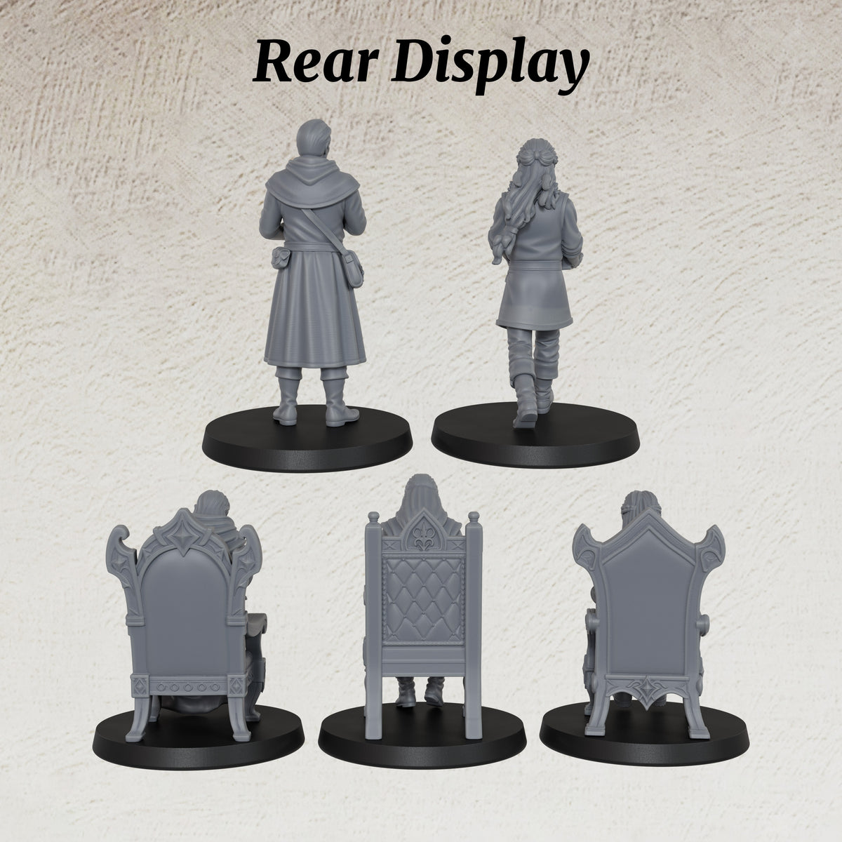 AS1071 Fantasy Archivists Miniature Set, Library Scholars & Scribe Figures, Unpainted Resin Minis for D&D RPG Scenes