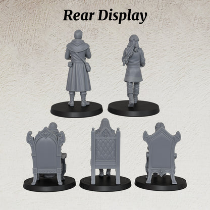 AS1071 Fantasy Archivists Miniature Set, Library Scholars & Scribe Figures, Unpainted Resin Minis for D&D RPG Scenes