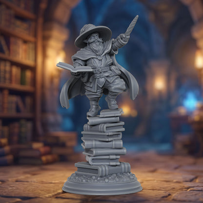 AS1072 Dwarf Mage & Scholar Miniature Set, Unpainted Resin Dwarf Figures, Tabletop RPG Hero Models for D&D