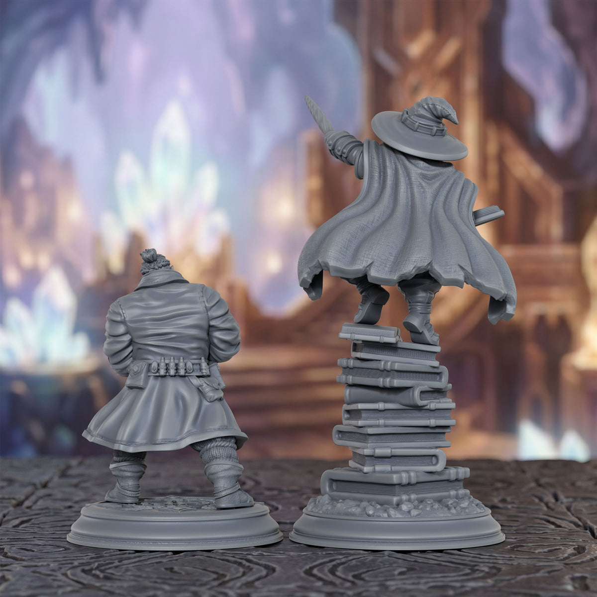 AS1072 Dwarf Mage & Scholar Miniature Set, Unpainted Resin Dwarf Figures, Tabletop RPG Hero Models for D&D