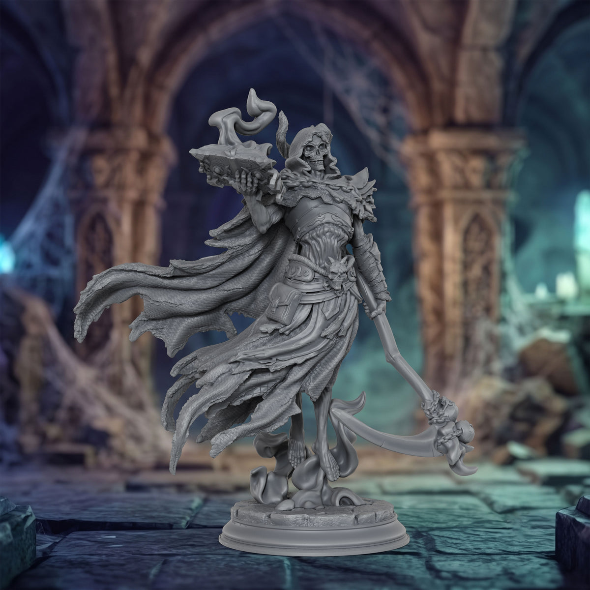 AS1073 Lich Lord & Butcher Monster Miniature Duo, Unpainted Resin Boss Models for D&D & Tabletop RPG
