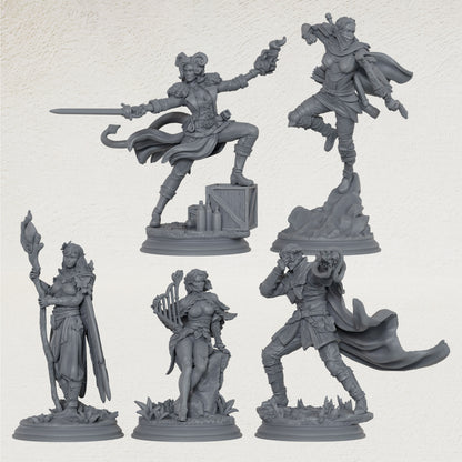 AS1075 Elven Female Ranger Miniature Set, Unpainted Resin Mini, DnD Adventurer Model, Tabletop RPG, Wargaming Diorama Mini for Hobby Painting