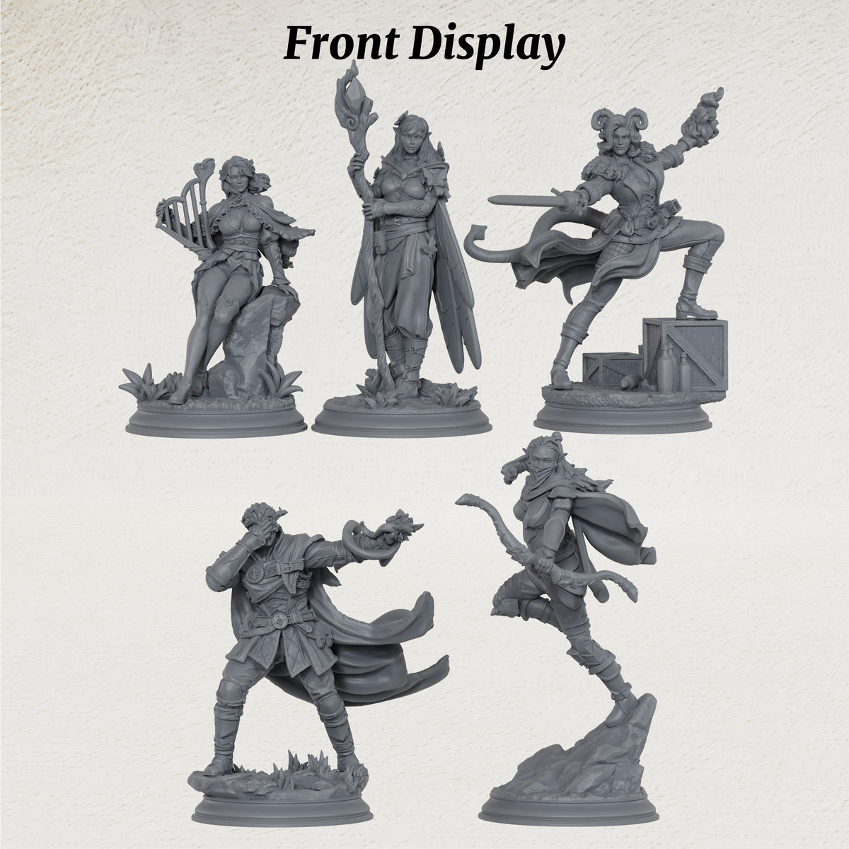 AS1075 Elven Female Ranger Miniature Set, Unpainted Resin Mini, DnD Adventurer Model, Tabletop RPG, Wargaming Diorama Mini for Hobby Painting