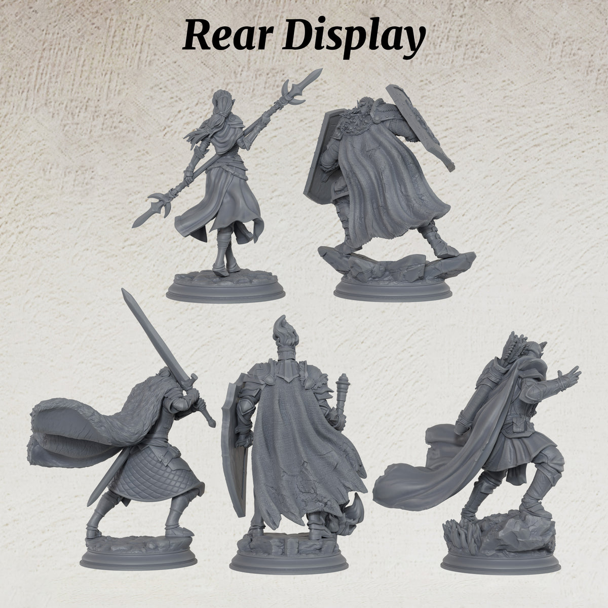 AS1076 Elf Knight Miniature Set, Unpainted Resin Mini, DnD Elf Warrior Model, Tabletop RPG, Wargaming Diorama Mini for Hobby Painting