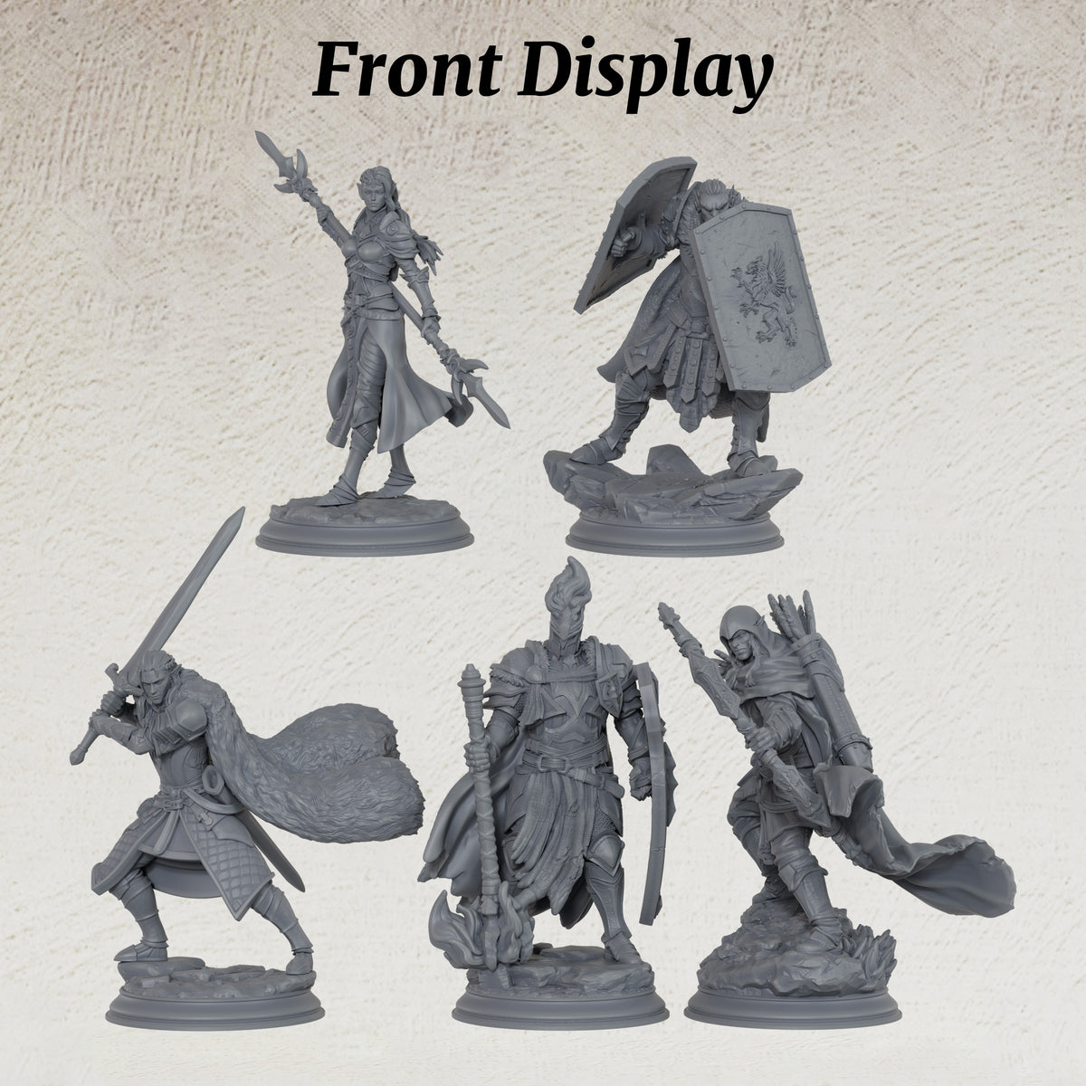 AS1076 Elf Knight Miniature Set, Unpainted Resin Mini, DnD Elf Warrior Model, Tabletop RPG, Wargaming Diorama Mini for Hobby Painting