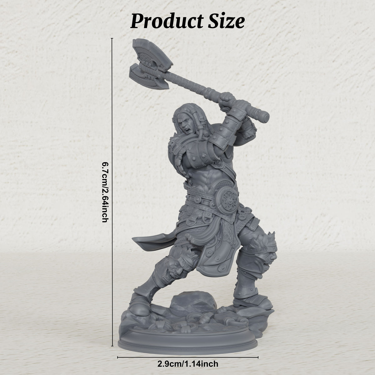 AS1077 Barbarian Knight Miniature, Unpainted Resin Mini, DnD Warrior Model, Tabletop RPG, Wargaming Diorama Mini for Hobby Painting