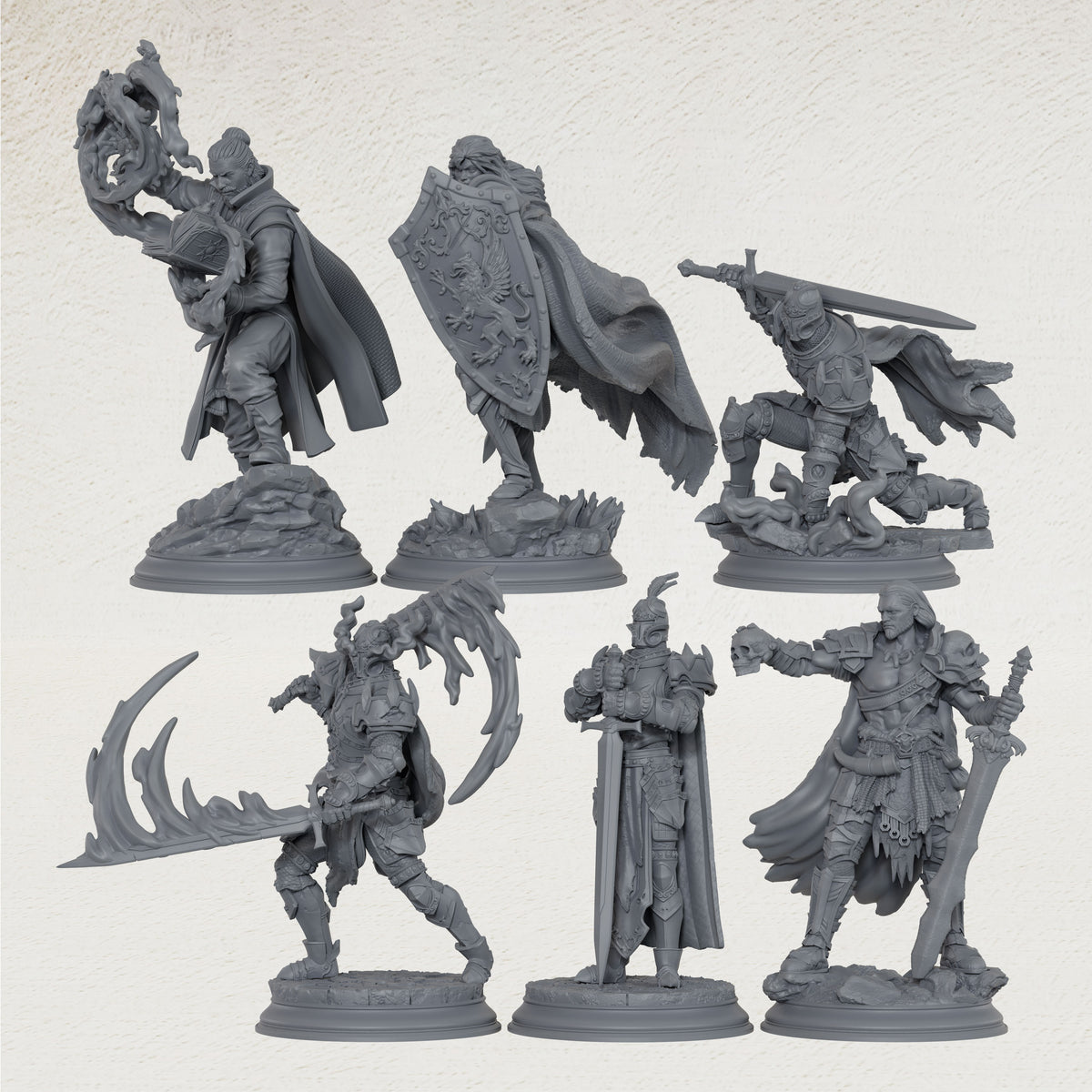 AS1081 Fantasy Warrior Miniature, Unpainted Resin Figure, Tabletop RPG, Wargaming Model, Diorama Mini, DnD Hero Figurine for Hobby Painting