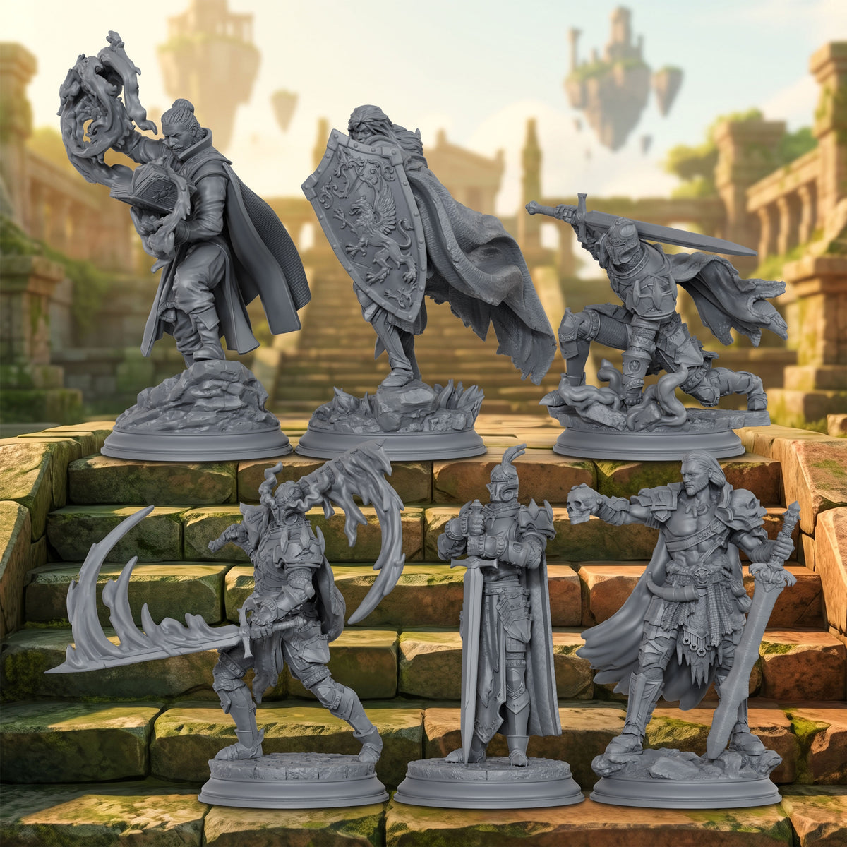 AS1081 Fantasy Warrior Miniature, Unpainted Resin Figure, Tabletop RPG, Wargaming Model, Diorama Mini, DnD Hero Figurine for Hobby Painting