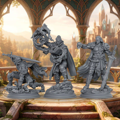 AS1081 Fantasy Warrior Miniature, Unpainted Resin Figure, Tabletop RPG, Wargaming Model, Diorama Mini, DnD Hero Figurine for Hobby Painting