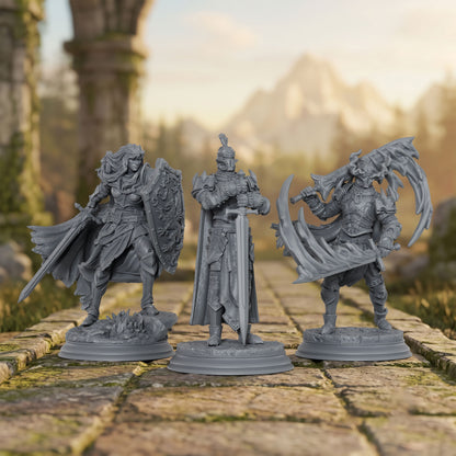 AS1081 Fantasy Warrior Miniature, Unpainted Resin Figure, Tabletop RPG, Wargaming Model, Diorama Mini, DnD Hero Figurine for Hobby Painting