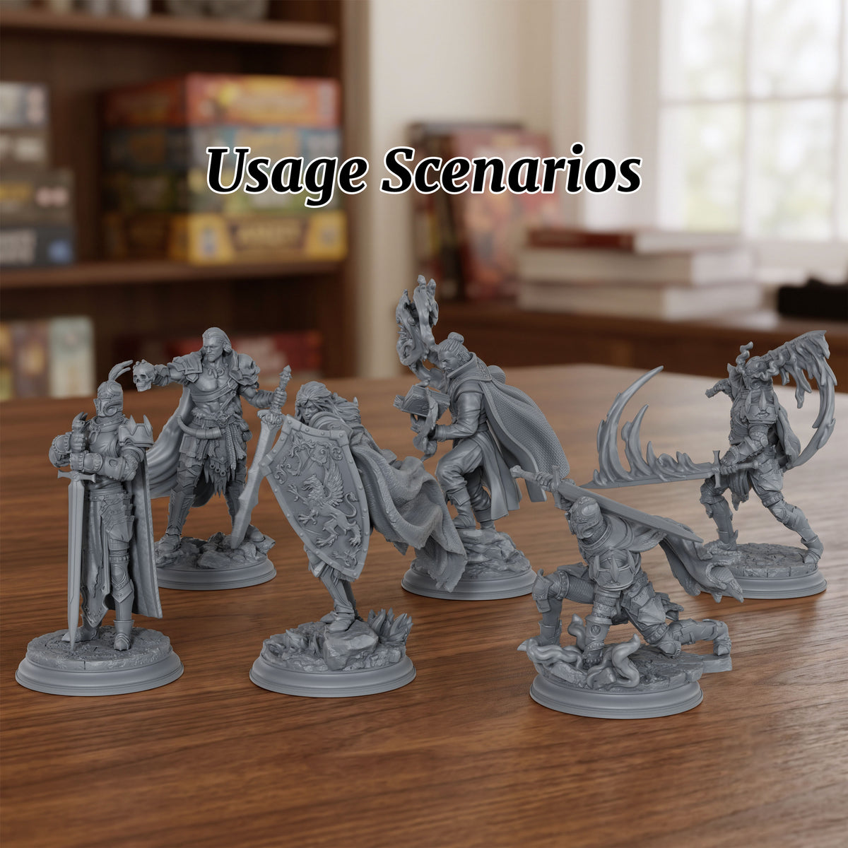 AS1081 Fantasy Warrior Miniature, Unpainted Resin Figure, Tabletop RPG, Wargaming Model, Diorama Mini, DnD Hero Figurine for Hobby Painting