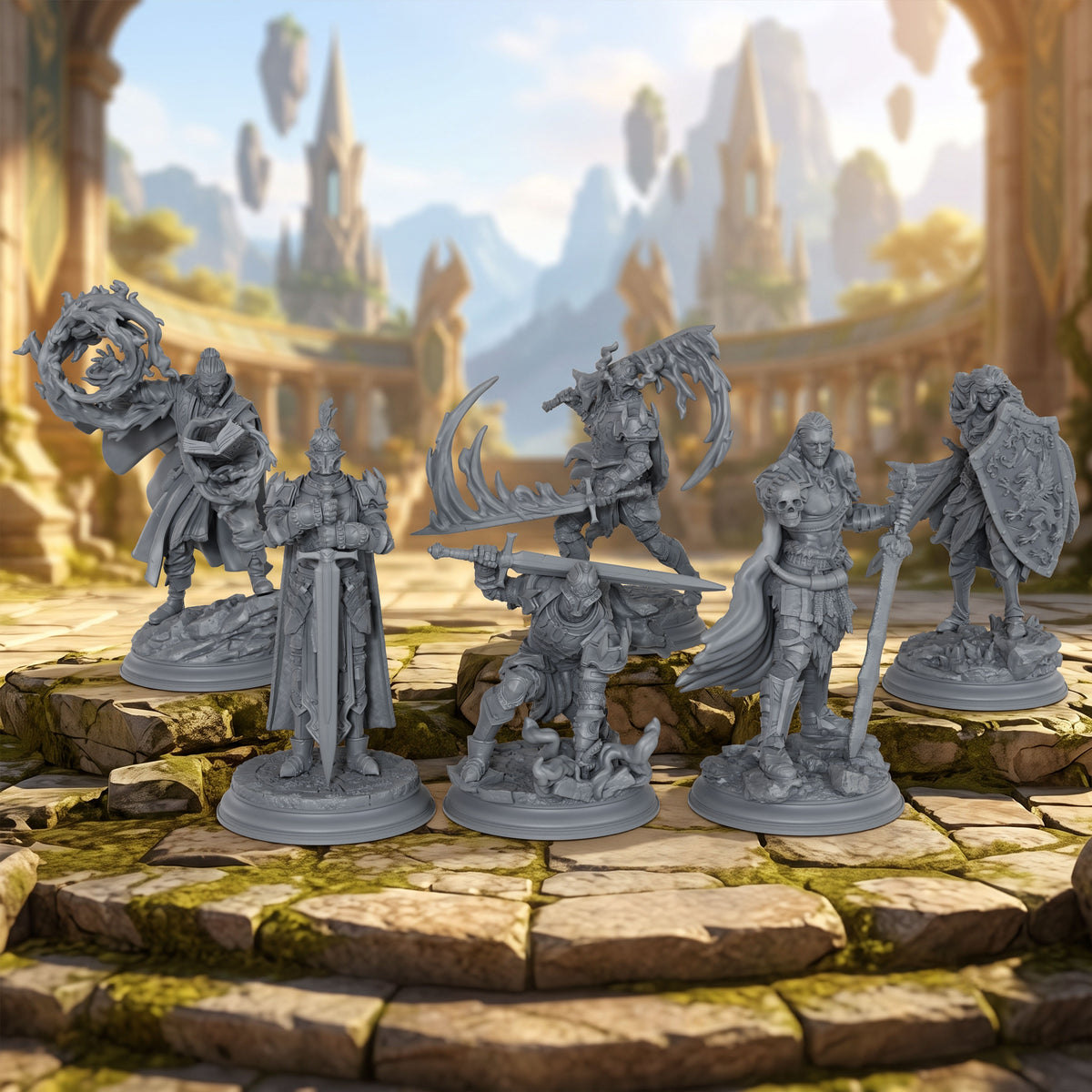 AS1081 Fantasy Warrior Miniature, Unpainted Resin Figure, Tabletop RPG, Wargaming Model, Diorama Mini, DnD Hero Figurine for Hobby Painting
