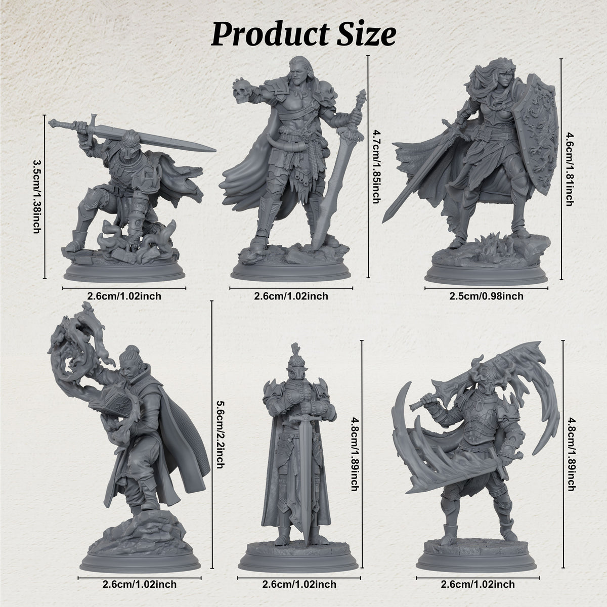 AS1081 Fantasy Warrior Miniature, Unpainted Resin Figure, Tabletop RPG, Wargaming Model, Diorama Mini, DnD Hero Figurine for Hobby Painting