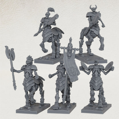 AS1082 Bone Centaurs Unpainted Resin Tabletop Miniatures, Skeleton Centaur Cavalry, Split Design Easy to Paint, Fantasy RPG Wargame Diorama Set