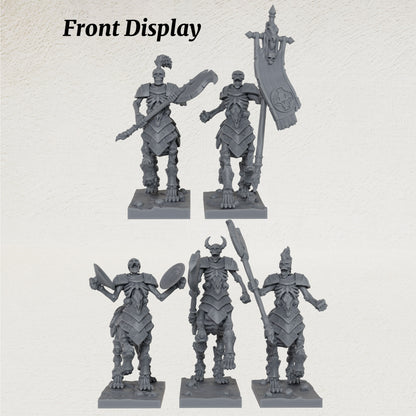AS1082 Bone Centaurs Unpainted Resin Tabletop Miniatures, Skeleton Centaur Cavalry, Split Design Easy to Paint, Fantasy RPG Wargame Diorama Set
