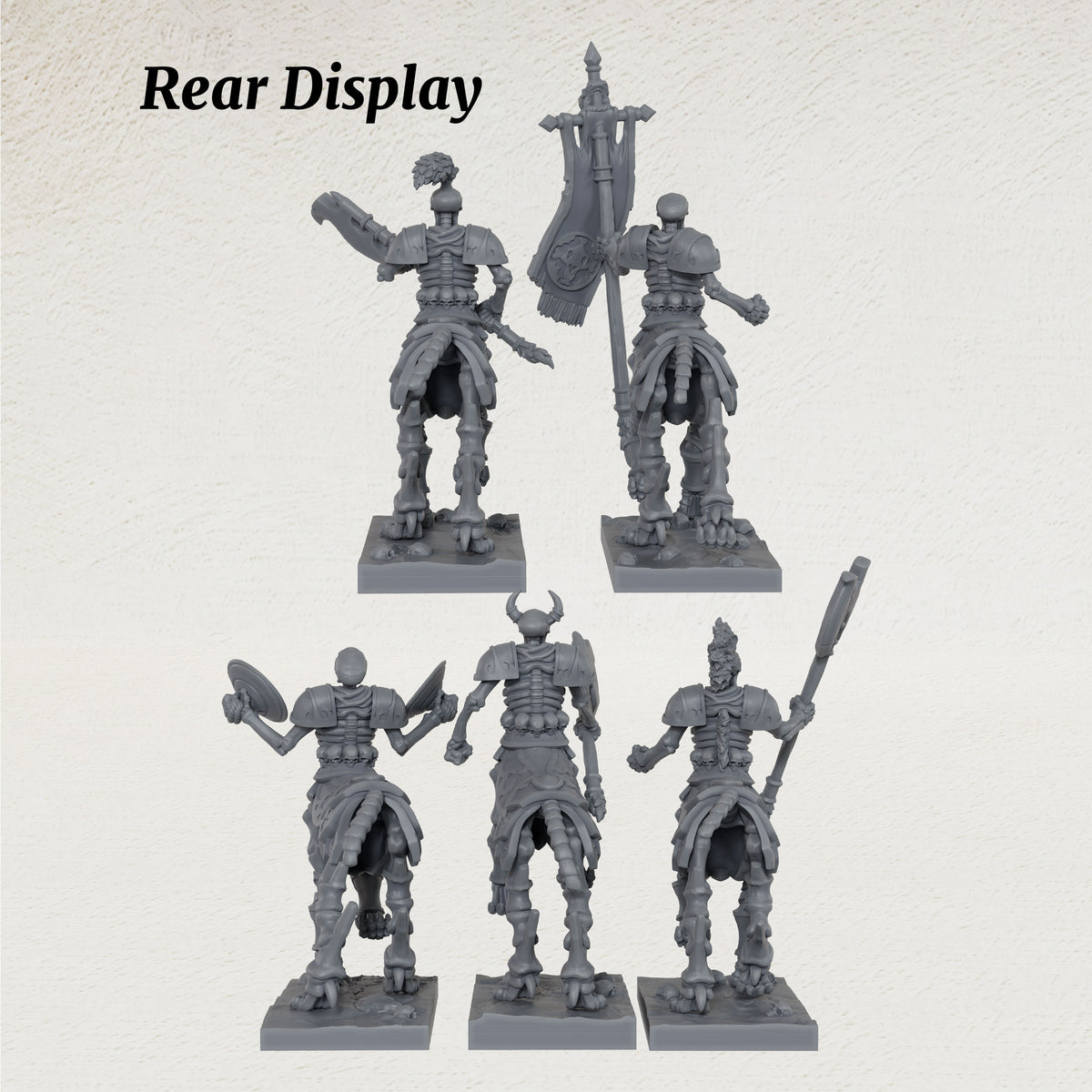 AS1082 Bone Centaurs Unpainted Resin Tabletop Miniatures, Skeleton Centaur Cavalry, Split Design Easy to Paint, Fantasy RPG Wargame Diorama Set