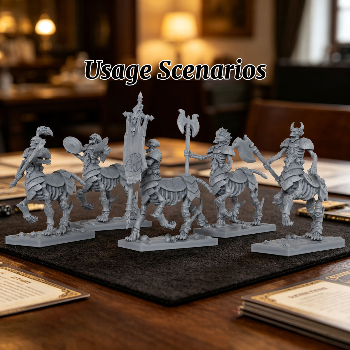 AS1082 Bone Centaurs Unpainted Resin Tabletop Miniatures, Skeleton Centaur Cavalry, Split Design Easy to Paint, Fantasy RPG Wargame Diorama Set
