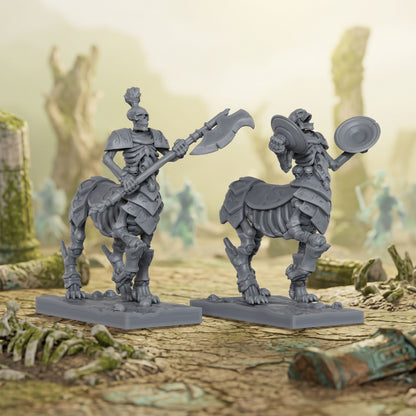 AS1082 Bone Centaurs Unpainted Resin Tabletop Miniatures, Skeleton Centaur Cavalry, Split Design Easy to Paint, Fantasy RPG Wargame Diorama Set