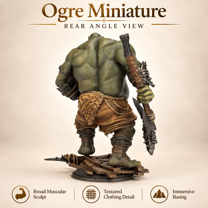 S05 Ogre DnD Miniature, Giant Ogre Warrior Monster RPG Figure, Available Painted or Unpainted, Tabletop Miniature, Hobby Gift