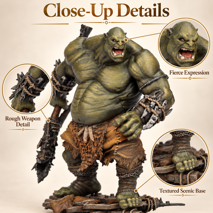 S05 Ogre DnD Miniature, Giant Ogre Warrior Monster RPG Figure, Available Painted or Unpainted, Tabletop Miniature, Hobby Gift