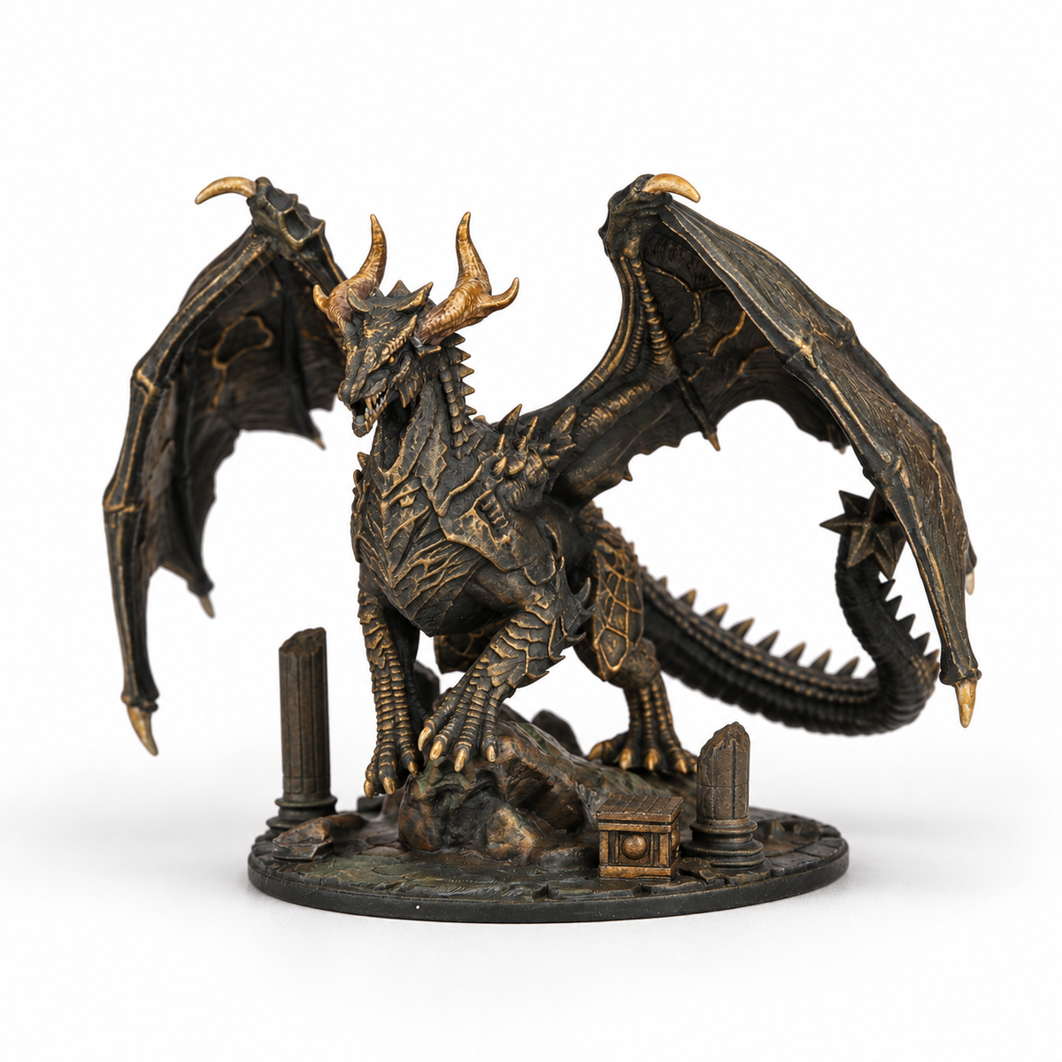 AS987 Ancient Dragon DnD Miniature, Elder Dragon Boss RPG Figure, Detachable Model and Base, Available Painted or Unpainted, Tabletop Miniature, Hobby Gift