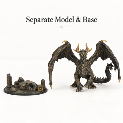 AS987 Ancient Dragon DnD Miniature, Elder Dragon Boss RPG Figure, Detachable Model and Base, Available Painted or Unpainted, Tabletop Miniature, Hobby Gift