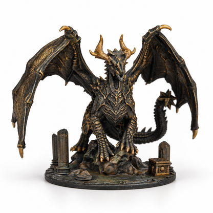 AS987 Ancient Dragon DnD Miniature, Elder Dragon Boss RPG Figure, Detachable Model and Base, Available Painted or Unpainted, Tabletop Miniature, Hobby Gift
