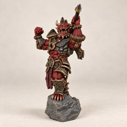 AS1023 Dragonborn Barbarian Fantasy Miniature, DnD Dragonborn Warrior Wargame Mini, Painted & Unpainted Versions, Tabletop TTRPG Figure, Hobby Gift & Collectible
