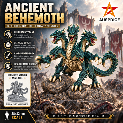 AS1024 Ancient Behemoth Fantasy Tabletop Mini, Painted & Unpainted, Wargame Figure, Collectible & Hobby Gift