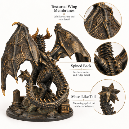AS987 Ancient Dragon DnD Miniature, Elder Dragon Boss RPG Figure, Detachable Model and Base, Available Painted or Unpainted, Tabletop Miniature, Hobby Gift